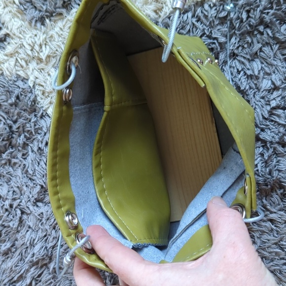 Hardware By Renee Lime Green Studded Reclaimed Shoulder Bag - Picture 8 of 8